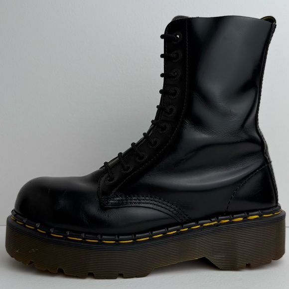 Vintage Dr. Martens 1919 England Black Holy Grail Envy Quad Platform Boots UK 6 - Picture 4 of 17